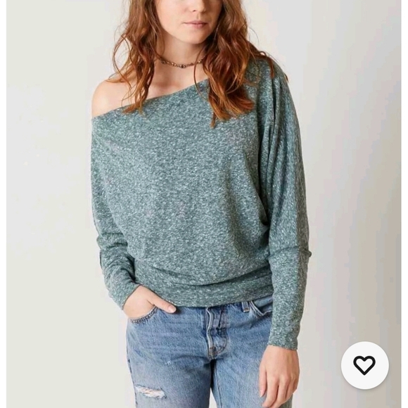 We the Free People Valencia Top Slub Knit Slouchy Dolman Sleeves Large Jewel - Picture 1 of 7